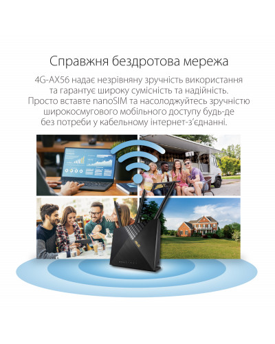 Бездротовий 3G/4G маршрутизатор Asus 4G-AX56