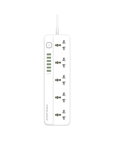 Фільтр живлення ProLogix Premium (PR-SC5614W) 5 розеток, 6 USB AUTO ID, 2 м, білий