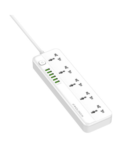 Фільтр живлення ProLogix Premium (PR-SC5614W) 5 розеток, 6 USB AUTO ID, 2 м, білий