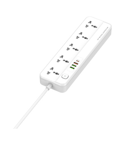 Фільтр живлення ProLogix Premium (PR-SC5415W) 5 розеток, 4 USB (1 PD +1 QC3.0 +2 AUTO ID), 2 м, білий