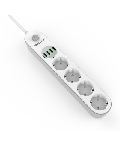 Фільтр живлення ProLogix Premium (PR-SE4432W) 4 розетки, 4 USB, 2 м, білий