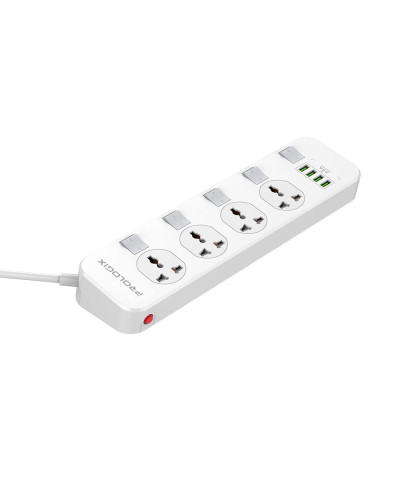 Фільтр живлення ProLogix Premium (PR-SC4408W) 4 розетки, 4 USB, 2 м, з вимикачами, білий