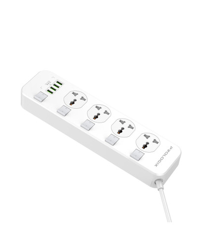 Фільтр живлення ProLogix Premium (PR-SC4408W) 4 розетки, 4 USB, 2 м, з вимикачами, білий