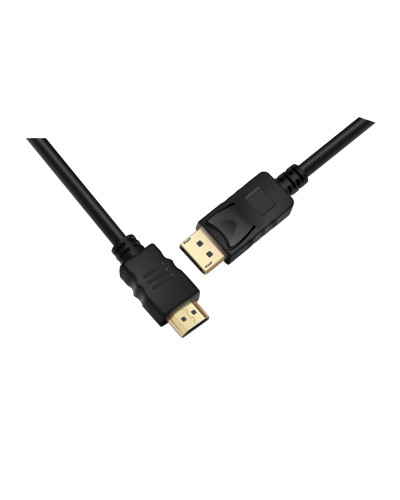 Кабель Prologix DisplayPort - HDMI V 1.2 (M/M), 1 м, Black (PR-DP-HDMI-P-02-30-1m)