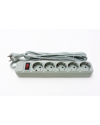 Фільтр живлення ProLogix (PRS-075P5-30G) 0.75 мм, 5 розеток, 3 м, сірий