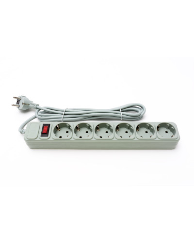Фільтр живлення ProLogix (PRS-075P6-30G) 0.75 мм, 6 розеток, 3 м, сірий