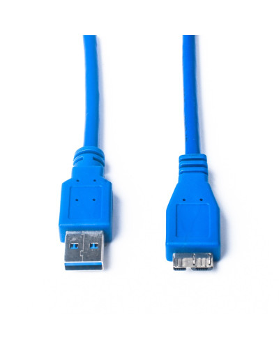 Кабель ProLogix USB - micro USB Type-B V 3.0 (M/M), 0.5 м, синій (PR-USB-P-12-30-05m)