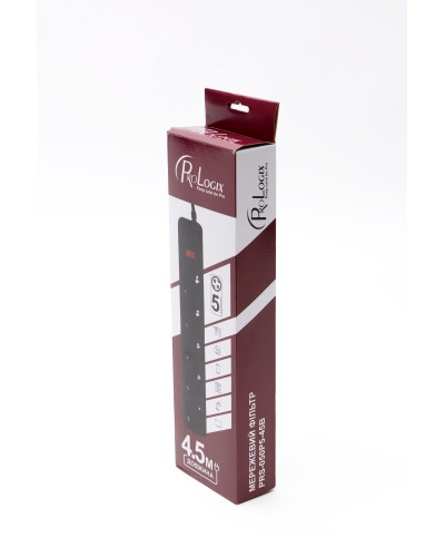 Фільтр живлення ProLogix (PRS-050P5-45B) 5 розеток, 4.5 м, чорний