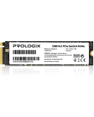 Накопичувач SSD 256GB Prologix S380 M.2 2280 PCIe 3.0 x4 NVMe TLC (PRO256GS380)