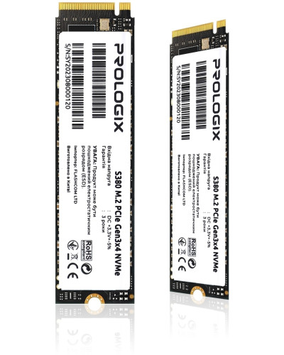 Накопичувач SSD 256GB Prologix S380 M.2 2280 PCIe 3.0 x4 NVMe TLC (PRO256GS380)