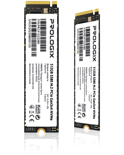 Накопичувач SSD 512GB Prologix S380 M.2 2280 PCIe 3.0 x4 NVMe TLC (PRO512GS380)
