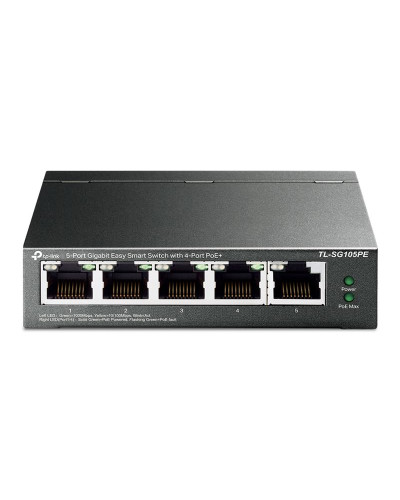 Комутатор TP-Link TL-SG105PE (1хGE, 4xGE PoE+, max PoE 65W, Easy Smart)