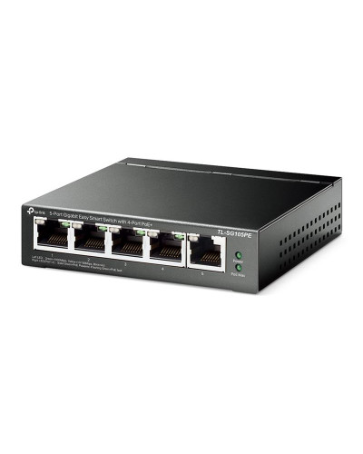 Комутатор TP-Link TL-SG105PE (1хGE, 4xGE PoE+, max PoE 65W, Easy Smart)
