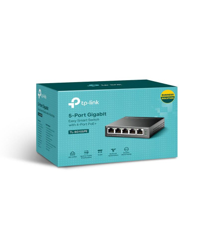Комутатор TP-Link TL-SG105PE (1хGE, 4xGE PoE+, max PoE 65W, Easy Smart)