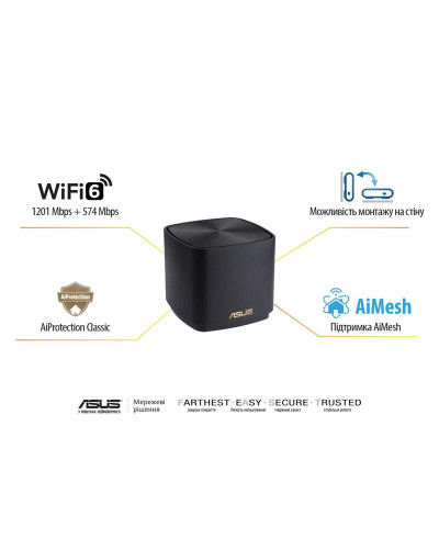 Wi-Fi Mesh система Asus ZenWiFi XD4 Plus 3pk Black (90IG07M0-MO3C50)
