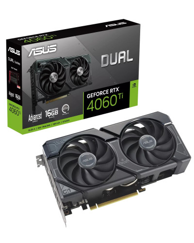 Відеокарта GF RTX 4060 Ti 16GB GDDR6 Dual Advanced Edition Asus (DUAL-RTX4060TI-A16G)