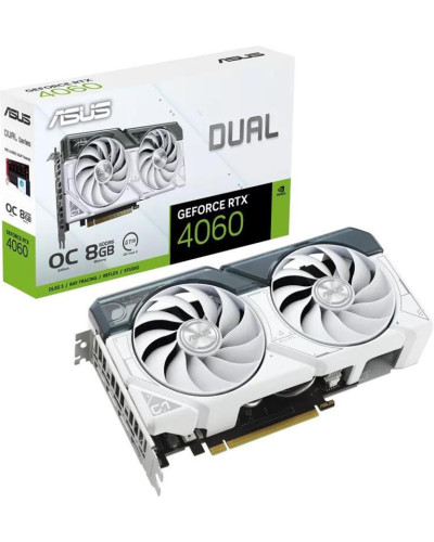 Відеокарта GF RTX 4060 8GB GDDR6 Dual OC White Asus (DUAL-RTX4060-O8G-WHITE)