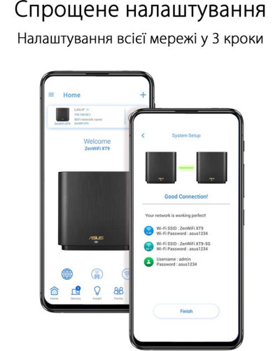 Бездротовий маршрутизатор Asus ZenWiFi XT9 Black 1pk (90IG0740-MO3B50)