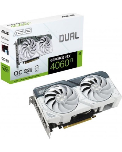 Відеокарта GF RTX 4060 Ti 8GB GDDR6 Dual OC White Asus (DUAL-RTX4060TI-O8G-WHITE)