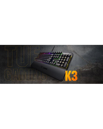 Клавiатура Asus TUF Gaming K3 RGB 104key Kailh BN UA Black (90MP01Q1-BKMA00)