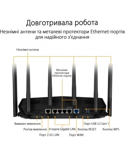 Бездротовий маршрутизатор Asus TUF Gaming AX6000 (TUF-AX6000)