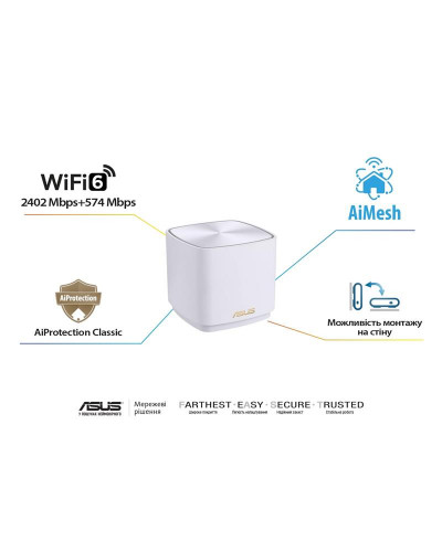 Бездротовий маршрутизатор Asus ZenWiFi XD5 White 3pk (XD5-W-3-PK/90IG0750-MO3B20)