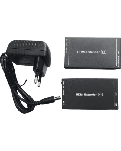 Подовжувач Atcom HDMI - RJ-45 (F/F), до 60 м, Black (14371)