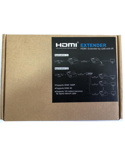Подовжувач Atcom HDMI - RJ-45 (F/F), до 120 м, Black (14157)