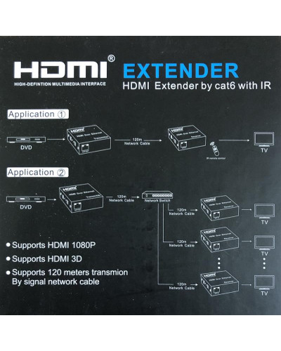 Подовжувач Atcom HDMI - RJ-45 (F/F), до 120 м, Black (14157)
