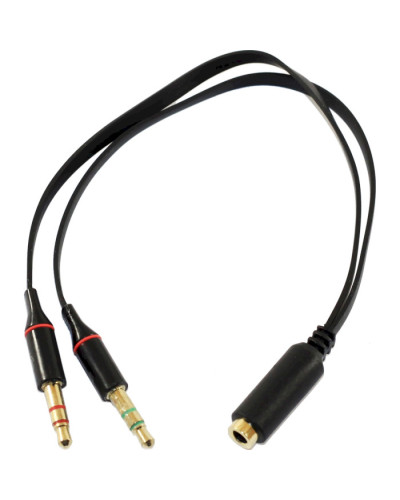 Перехідник Atcom 3.5 мм - 2х3.5 мм (F/M), 0.1 м, Black (AT17488)