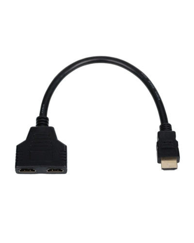 Кабель-розгалужувач Atcom HDMI - 2хHDMI (M/F), 0.1 м, Black (10901)
