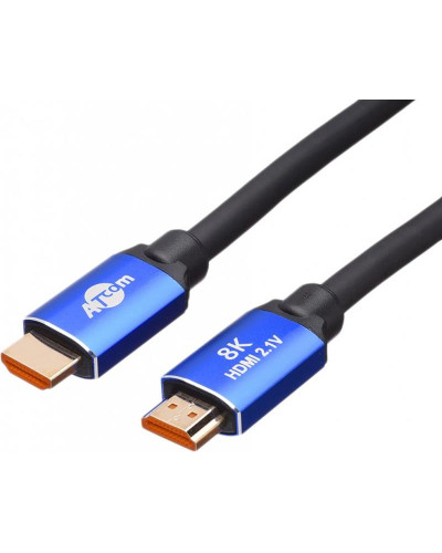 Кабель ATcom HDMI - HDMI V 2.1 (M/M), Real 8K 48Gbps, 5 м, чорний/синій (88855)