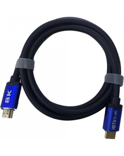 Кабель ATcom HDMI - HDMI V 2.1 (M/M), Real 8K 48Gbps, 5 м, чорний/синій (88855)