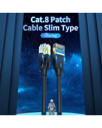 Патч-корд Vention CAT 8 SFTP Ethernet Slim Type, 3 m, Black (IKIBI)
