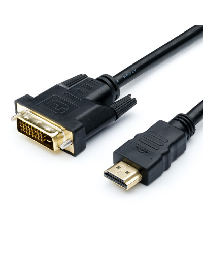 Кабель Atcom HDMI - DVI (M/M), single link, 24+1 pin, ферит, 1.8 м, Black (AT3808)