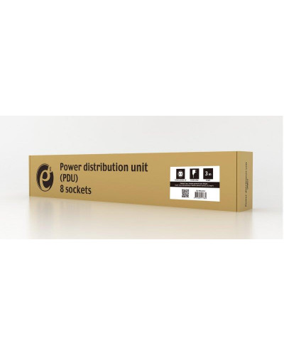 Блок розеток EnerGenie 19" 1U (EG-PDU-014) алюм. корп., 8 розеток, 16A, 2м, чорний, вилка Schuko