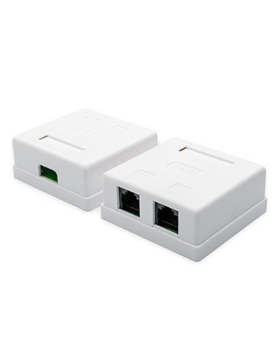 Розетка Atcom (15254) зовнішня UTP 5e 2-порти RJ45