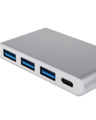 Концентратор USB Type-CAtcom 3хUSB3.0, USB Type-C, 0.1м, метал Silver (12808)