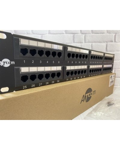 Патч-панель ATcom P5148 19" 48хRJ-45 UTP 2U cat.5е