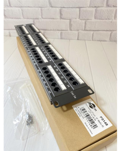 Патч-панель ATcom P5148 19" 48хRJ-45 UTP 2U cat.5е