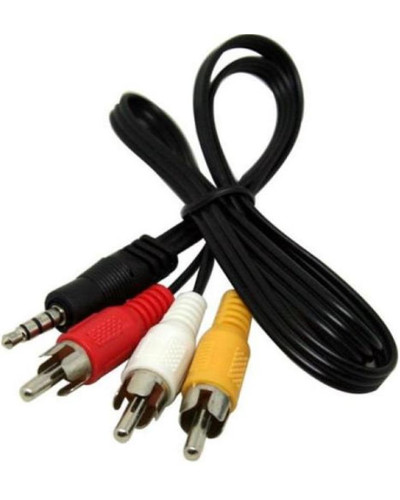 Кабель Atcom 3хRCA - 3.5 мм (M/M), 1.8 м, Black (17320) пакет