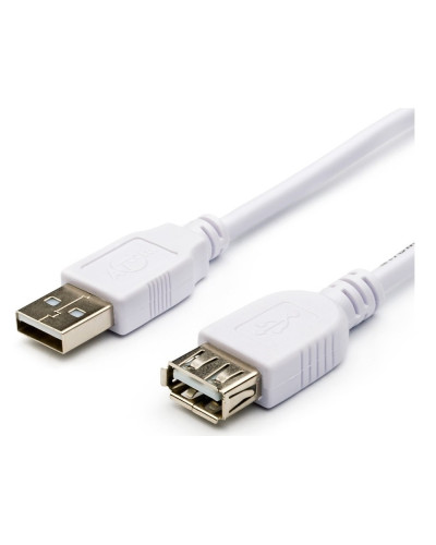 Кабель Atcom USB - USB V 2.0 (M/F), подовжувач, 0.8 м, білий (3788)