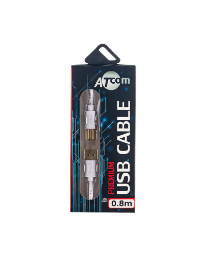 Кабель Atcom USB - USB Type-B V 2.0 (M/M), 0.8 м, білий (14370)