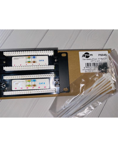 Патч-панель ATcom P6048 19" 48хRJ-45 UTP 2U cat.6
