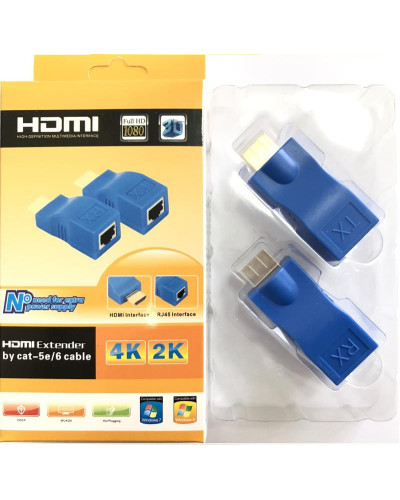 Подовжувач Atcom HDMI - RJ-45 (M/F), до 30 м, Blue (14369)
