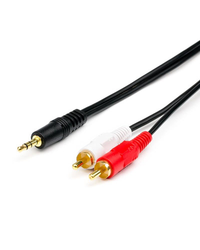 Аудіо-кабель Atcom 3.5 мм - 2xRCA (M/M), 7.5 м, чорний (10710) пакет