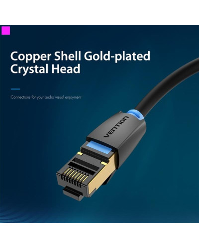 Патч-корд Vention CAT 8 SFTP Ethernet, 2 m, Black (IKABH)
