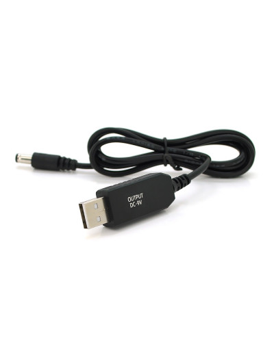 Кабель для роутера 5.5/2.5mm(M)=> USB2.0 (Out:9V), 1м, Black, OEM (KPFR/5-9/29887)