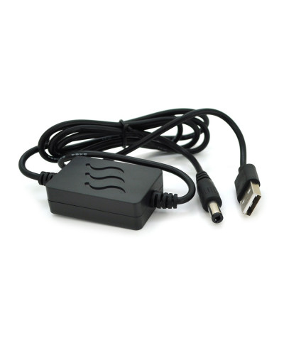 Кабель для роутера 5.5/2.1mm(M)=> USB2.0 (Input: 5V/Out:12V), 1м, Black, OEM (29943/29943)